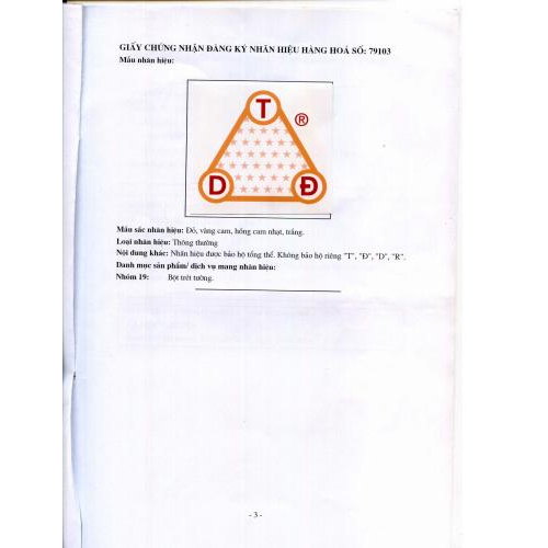 GCN đăng ký nhãn hiệu tam giác 79103